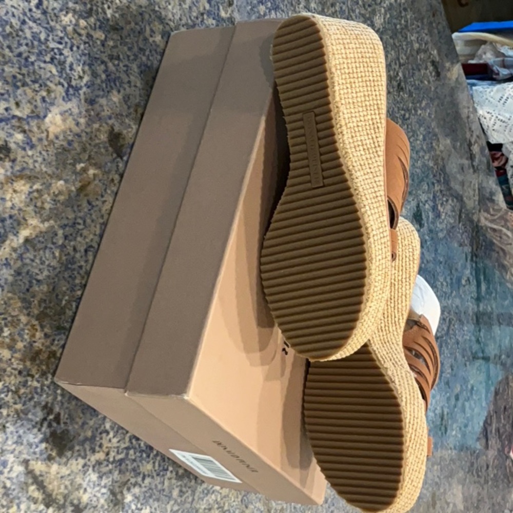 Donald Pliner Women's Brown Wedge Sandals - Picture 4 of 5